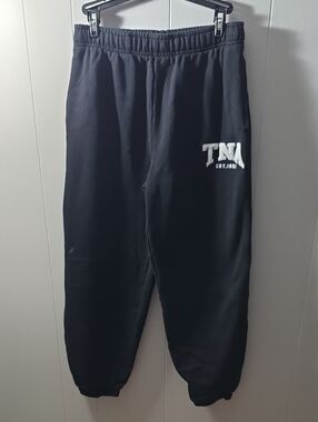 TNA Black Sweatpants with White Logo